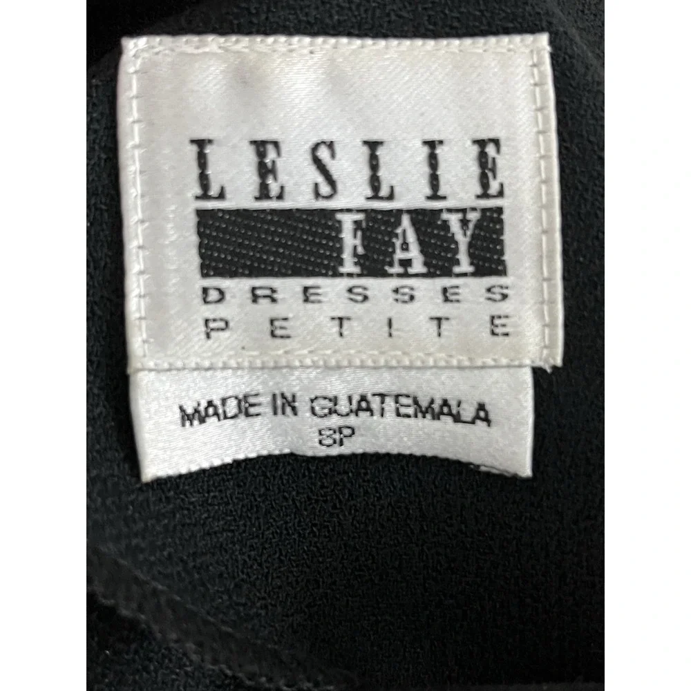 Leslie Fay Women's Black Sheath Dress Sz‎ 8P Zip Back Classic Little Black Dress